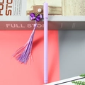 Cute purple aesthetic gel pen featuring a butterfly pendant and long silk tassel detail - Butterfly Tassel - Purple