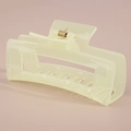Macro view of matte light green rectangular hair claw clip with golden metal spring - Bulk Packaging / #21 Glossy Jelly Fresh Green