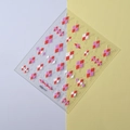 3D embossed argyle pattern nail art stickers with red and pink geometric designs FEB-717 - Pink Simple Argyle Style(FEB-717)