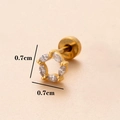 Goldener Blumenknorpel-Ohrstecker mit Zirkonia-Steinen und flachem Schraubverschluss - 8# Blume/Stern / Gold
