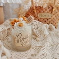 Handmade strawberry chocolate cup candle with honeycomb topper and wooden stick - Honeycomb - Coffee Scent
