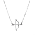 Collier flèche de Cupidon en argent avec pendentif zircon brillant sur chaîne fine - Argenté