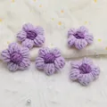 Set of 5 handmade purple crochet milk cotton flowers for DIY hair accessories - Light Purple with Deep Center