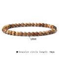 Natural moss agate stone bead bracelet with 4mm beads and 19cm elastic circle length - 4mm Picture Jasper