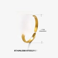 Adjustable gold stainless steel ring with sun motif and green malachite texture stone - Malachite Style (ZN444-2)