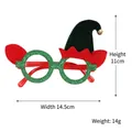 Green glitter Christmas elf hat glasses frame party eyewear props with bell and ear detail - Green Frame Dark Green Elf Hat