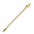 7cm golden stainless steel extension chain with lobster clasp and S.STEEL tag - Gold Teardrop Tag