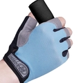 Light blue half-finger sports gloves with breathable mesh and anti-slip gray palm - Basic Anti-Slip Light Blue