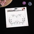 Bijoux de visage en strass acrylique irisé pour les fêtes rave et l'art corporel - Blanc