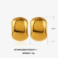 Polierte klobige goldene Edelstahl-Ohrringe in U-Form mit minimalistischem Spiegelglanz - Polierte Ovale Form (ZN987)