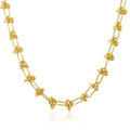 Polished gold stainless steel oval chain necklace with twisted link design for women - Large Knot Link (5941753732867)