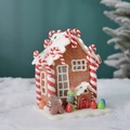 Christmas gingerbread house ornament with gingerbread man and candy cane decor - Small Candy Cane-Coffee House