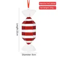 32cm red and white striped candy Christmas ornament with glitter finish and red hanging ribbon - 32cm Rhombic Candy