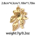 Irregular organic golden metal pendant with hammered texture, 2.8x4.3cm, 7g accessory - Gold-Lava Texture (TP0799-02)