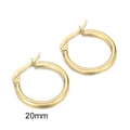 Orecchini a cerchio rotondi da 20mm in acciaio inossidabile placcato oro 18K - 20mm