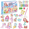 DIY Mermaid Gem Keychain Kit for kids making 15 sparkling ocean animal keychains - Mermaid Ocean Style (SK8013)