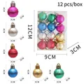 Set di 12 palline di Natale da 3cm colorate e rigate in una scatola trasparente - Ingranaggio