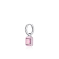 Eleganter Ohrring aus s925 Silber mit rosa rechteckigem Edelstein und Diamantakzenten - Hellrosa