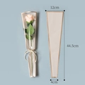 Transparent single flower wrapping bag with gold trim for roses and DIY bouquets - Gold Border Single-Stem Bag (Sakura Pink)