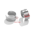 Silver stainless steel open ring component with 10mm width and a 2.5mm small hole - Style D10 (Width 10mm/Hole 2.5mm) / Steel