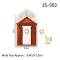Fairy house silicone mold for beach cabin cake decorations with clear size measurements - 2# Beach Hut / Gray