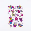 Waterproof fluorescent flower and butterfly temporary tattoo sticker, model OHB-009 - Fluorescent OHB-009