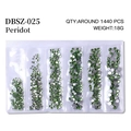 Flatback peridot nail art rhinestones in a storage box with multiple sizes, 1440 pcs - Mixed Sizes SS4-SS16 Around 1440 Pieces / Light Green