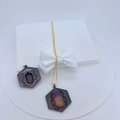 Copper micro-inset beetle necklace pendants with purple and orange crystals in a gift box - Dark Metal Beetle Pendant