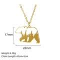 Minimalist geometric bear forest necklace with size dimensions on white background - Forest Bear Style (LN1908 Gold)