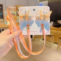 Pink and orange butterfly hair clips with floral accents and long ribbon tassels - Best Seller / Orange Charm Butterfly Style (X424)