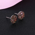 Orecchini a lobo in argento sterling 925 con texture geode di cristallo colorato - 8mm / Oro champagne