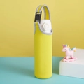 Yellow 750ml neoprene water bottle sleeve with adjustable strap and buckle closure - Yellow