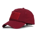 Cappello da baseball rosso scuro in stile vintage con patch bandiera americana - Taglia unica / Borgogna