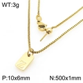 Gold box chain necklace with rectangle pendant featuring letter Z in a minimalist design - Gold Letter Z Style (KN293718-Z)