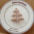 Pink and gold tweed Christmas tree patch ornament for DIY accessories, size 9x8cm - Christmas Tree A-07 (Pink White Gold)