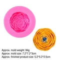 Silikonform für Rosen- und Gänseblümchen-Handwerk mit gelbem fertigen Musterstück - Stil 4 Gefüllte Blüte / Rosa