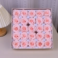 Gift box of 25 pink 3-layer artificial soap roses for Valentine's Day decor - Awakening Rose / 25 Pcs/Box / Pink
