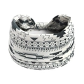 Böhmisches Paisley-Yoga-Stirnband mit schwarz-weißem geometrischem Stammesmuster aus Baumwolle - White Black Tribal Geometric(#153)