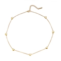 Chic collier en acier inoxydable plaqué or 18k avec sept breloques en forme de cœur plein - Collier Coeur 3D