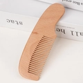 Handcrafted beech wood massage comb with natural grain and ergonomic handle design - Wooden Flat Comb