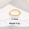 Minimalist S925 sterling silver beaded ring in gold finish, 11.2mm diameter and 0.2g - Gold Large 11.2mm