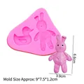 Stampo in silicone rosa con forme di coniglio e anatra per decorazioni dolci - 2# Anatra Coniglio Cartoon / Rosa