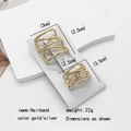 Minimalist gold alloy ponytail cuff with detailed size dimensions and 22g weight info - 2-Piece Set No. 18 (MY030-18)
