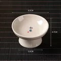 Ash glaze ceramic snack plate with Ruyi calligraphy and pedestal base, 8.5cm diameter - Plant Ash Tray-As One Wishes (Ruyi)
