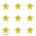 Perline smiley gialle a forma di stella per artigianato DIY con marchio di 14mm - Pentagramma Giallo Faccina