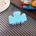 Dual-tone candy blue and purple acrylic hair claw clip for vibrant dopamine styling - 4cm / Blue & Purple
