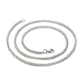 Collar de cadena de trigo de acero inoxidable plateado de 3mm con cierre de langosta - Color Acero 50cm (KN229443-Z)