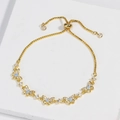 Golden butterfly bracelet with opal and zircon featuring an adjustable slider chain - Style 7 Gold