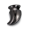Perlina a teschio nera lucida con design a dente per creazione bracciale DIY - Ciondolo Zanna Nero (CX160-3)