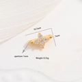 S925 Sterling Silber Kleeblatt Verbinder mit Zirkonia für DIY Schmuckherstellung - Gold
